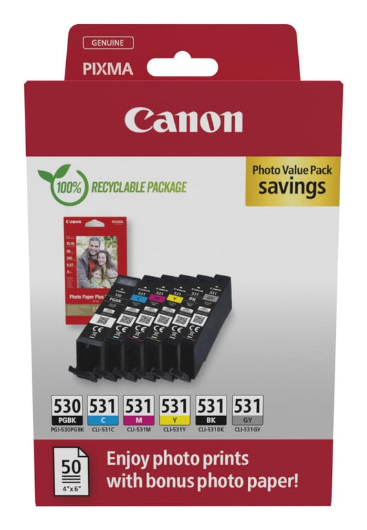 Canon PGI 530CLI 531 BKC/ /YGY Photo Value Pack