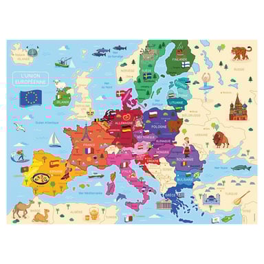 Puzzle educativo 250 piezas - Mapa infantil de Europa