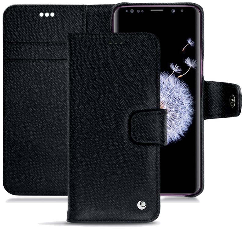 Housse cuir Samsung Galaxy S9+ - Rabat horizontal portefeuilleNoir