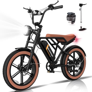 Vélo électrique tout terrain - COLORWAY BK29 - Pneu 20 pouces - Moteur 250W et Batterie 48V 15Ah, Shimano 7 Vitesses - Noir et orange