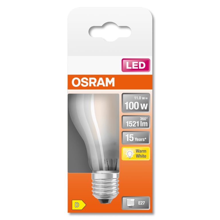 Osram STAR ampoule LED Blanc chaud 2700 K 11 W E27 D - Neuf