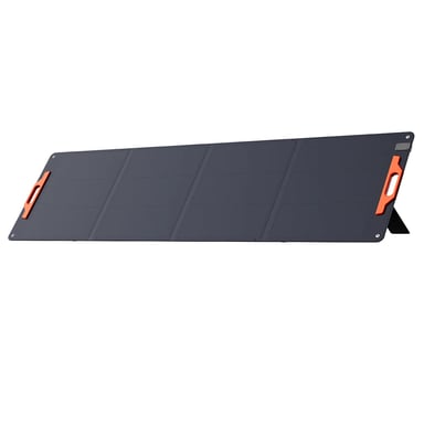 Pannello solare pieghevole OSCAL PM200 SE da 200W, celle solari monocristalline ad alta efficienza (24,6%), superficie in ETFE, uscita MC4, supporto regolabile, ideale per campeggio e camper.