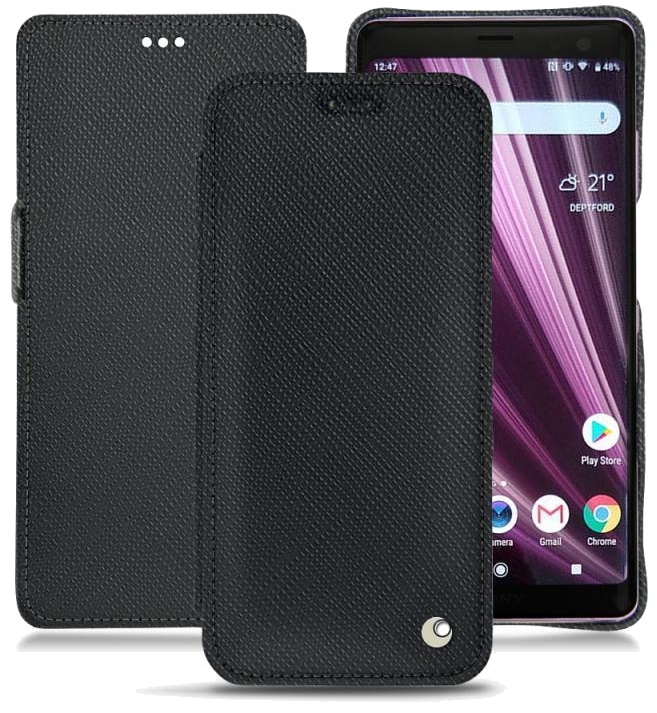 Housse cuir Sony Xperia XZ3 - Rabat horizontalNoir