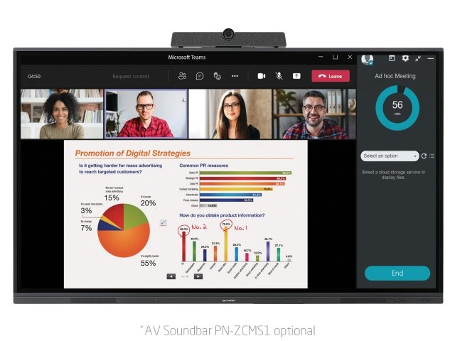 Sharp PN L862B Classe de diagonale 86 L2B Series écran LCD rétro éclairé par LED interactive avec écran tactile touches Android 4K UHD 3840 x 2160 Direct LED - vue 4