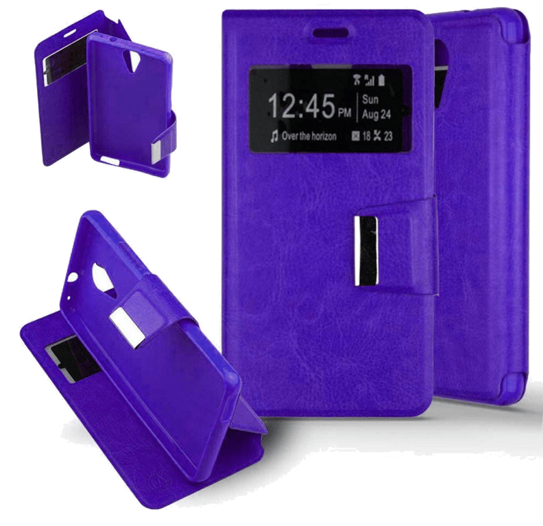 Etui Folio compatible Violet Alcatel One Touch Pixi 4 5.0