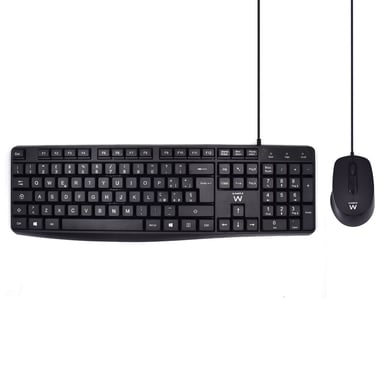 Ewent EW3005 clavier Souris incluse Bureau USB QWERTY Italien Noir