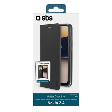 SBS Book Wallet Lite coque de protection pour téléphones portables 16,5 cm (6.5'') Étui avec portefeuille Noir Nokia 2.4