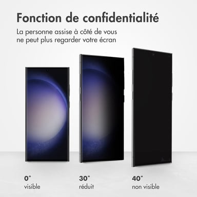 Accezz Protection d'écran en verre trempé Privacy pour Samsung Galaxy S23 Ultra