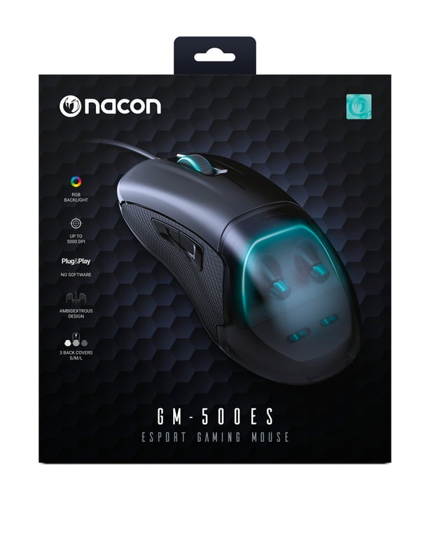 NACON PCGM-500ES souris Ambidextre USB Type-A Optique 6400 DPI