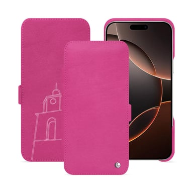 Housse cuir Apple iPhone 16 Pro -  - Rose - Cuir lisse premium