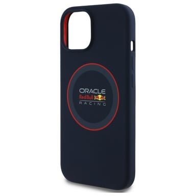 Custodia Red Bull per iPhone 15 6,1'' Custodia rigida blu navy Silicone Anello rosso MagSafe