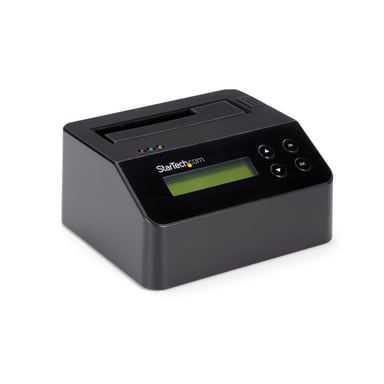 StarTech.com Effaceur de Disque Dur à Baie Unique, Nettoyeur d'HDD/SSD Autonome, 4Kn, USB 3.0 à SATA III (6 Gbps), 9 Modes d'Effacement, Dock Nettoyeur de Disque Dur Secure Erase, Port d'Imprimante DB-9, TAA
