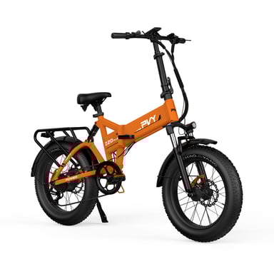 Bicicleta eléctrica todoterreno PVY Z20 Plus, batería de 48 V y 16,5 Ah, triple suspensión - naranja
