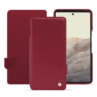 Housse cuir Google Pixel 7 Pro -  - Rouge - Cuir saffiano