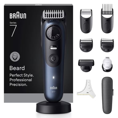 Braun BeardTrimmer 7 BT7540 recortadora de barba Batería 40 2 cm Mojado & seco Negro, Azul