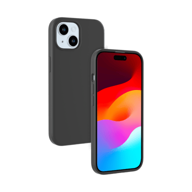 Custodia in gel di silicone morbido antiurto per Apple iPhone 15, nero satinato