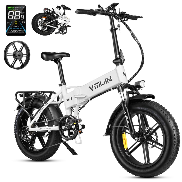 Vélo électrique tout terrain pliable Vitilan V3 2.0 pour adulte avec gros pneus Neuf - vue 6