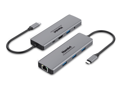 Hamlet HDKC-PD200 station d'accueil Avec fil USB 3.2 Gen 1 (3.1 Gen 1) Type-C Gris