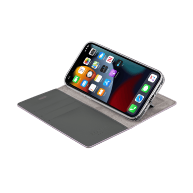 Diarycase 2.0 Custodia a conchiglia in vera pelle con supporto magnetico per Apple iPhone 14 Plus, Mauve Lilac