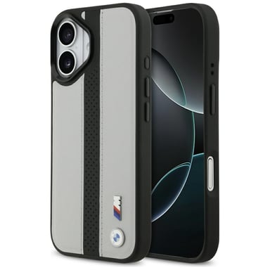 Custodia BMW M Perforated Stripe MagSafe per iPhone 17, grigia