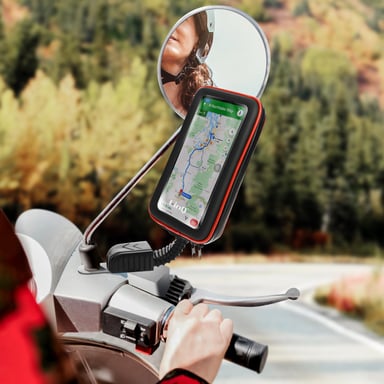 LinQ Soporte para Moto + Funda impermeable Universal Smartphone 6,3'' Máx Negro