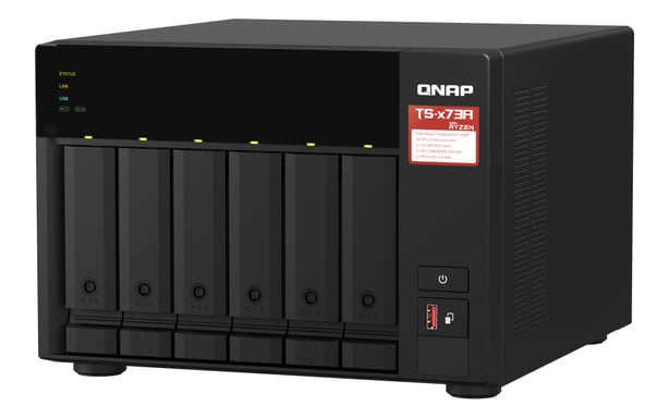 QNAP TS-673A-SW5T servidor de almacenamiento NAS Torre Ryzen Embedded V1500B 8 GB DDR4 0 TB QNAP QTS Negro