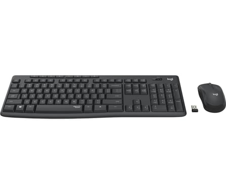 Logitech MK295 Silent Wireless Combo Keyboard Mouse included RF Wireless AZERTY French Graphite