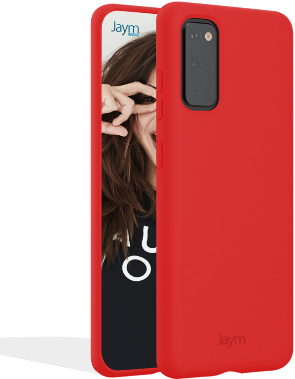 JAYM - Coque Silicone Premium Rouge pour Samsung Galaxy S20 Plus -100% Silicone et Microfibre - Renf