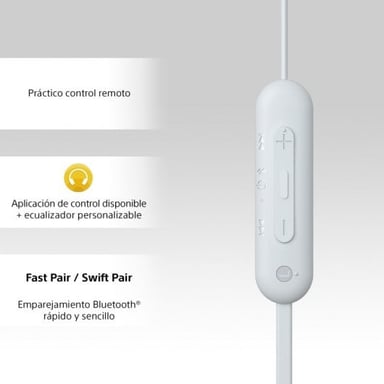 Sony WI-C100 Auriculares Inalámbrico Dentro de oído Llamadas/Música Bluetooth Blanco