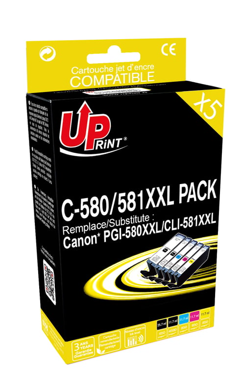 Pack UPrint compatible CANON PGI 520CLI521 5 cartouches Neuf