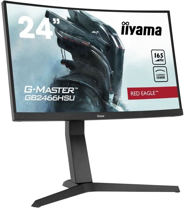 Ecran PC Gamer Incurvé - IIYAMA G-Master Red Eagle GB2466HSU-B1 - 23,6 FHD - Dalle VA - 1 ms - 165Hz