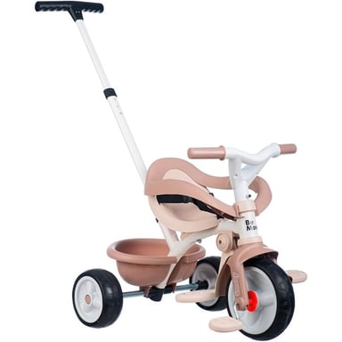 Tricycle évolutif 3 en 1 SMOBY Be Move Confort 10 mois à 3 ans Arceau de sécurité Ceinture Beige roues silencieuses anti-crevaison Guidon ajustable 3 niveaux - Neuf
