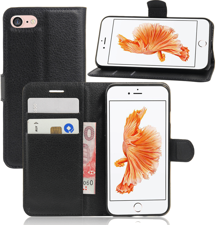 Coque Portefeuille pour IPHONE 7 APPLE Simili-cuir Rabat Protection (NOIR)