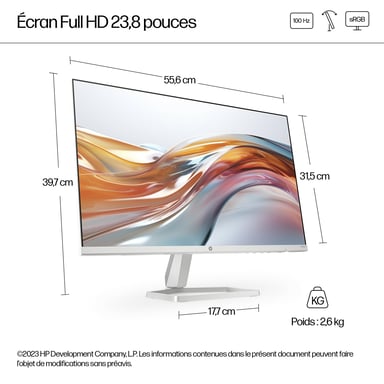 HP Series 5 Monitor FHD serie 5 de 23,8 pulgadas blanco - 524sw