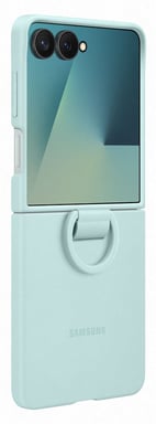 Funda de Silicona Ring para Samsung Galaxy Z Flip 7 - Menta con Anillo Práctico