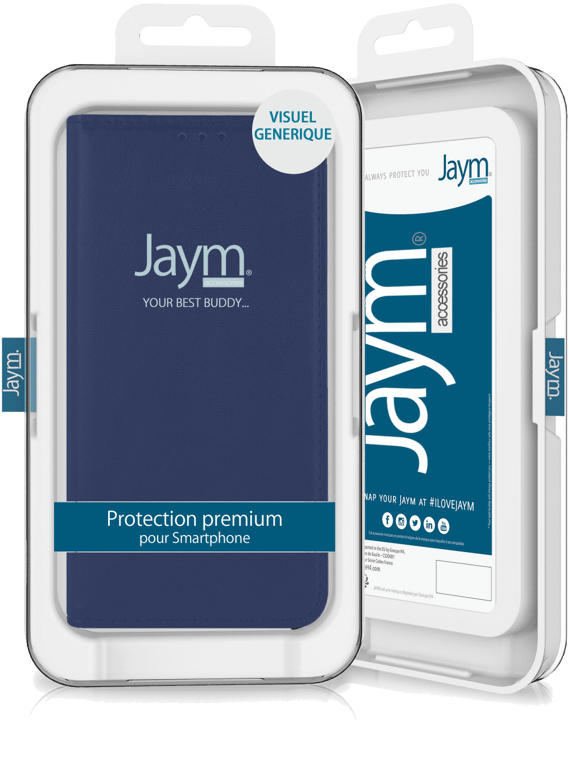 JAYM - Etui Folio Bleu pour Apple iPhone 13 Pro ? Fermeture Magnetique ? Fonction cinéma Stand ? Ran
