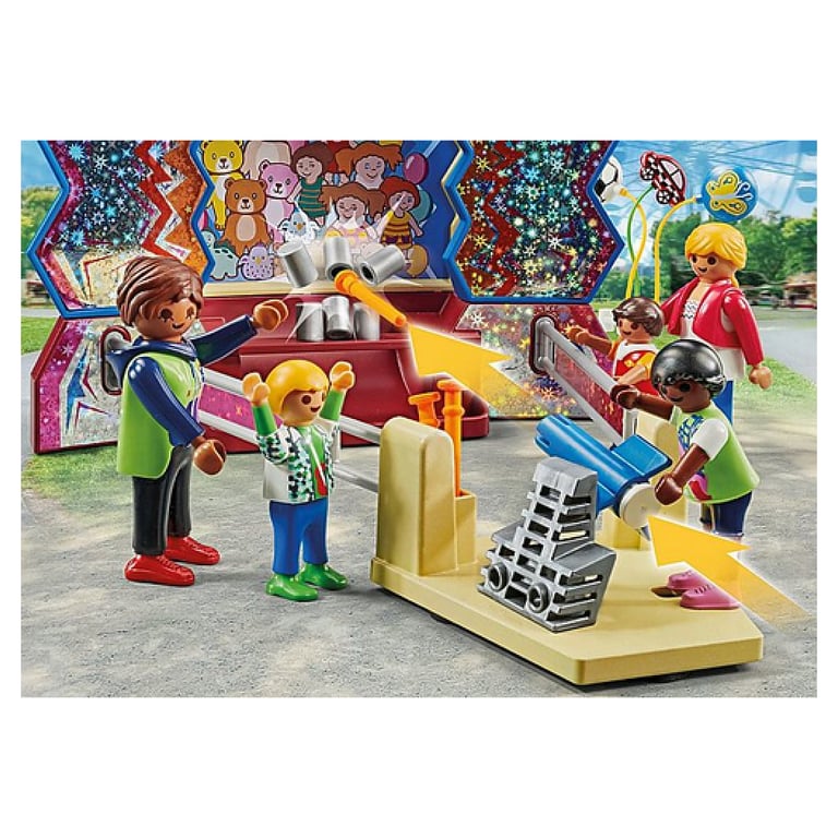 Coffret PLAYMOBIL Parc d'Attraction avec 8 Personnages et Activités Amusantes - Neuf