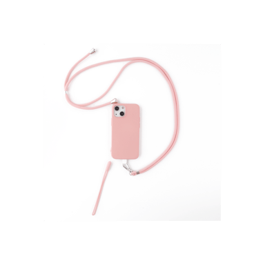 JAYM - Coque Silicone Rose pour Samsung Galaxy A14 4G / 5G - Tour de Cou et Tour de Poignet inclus - intérieur 100% microfibre