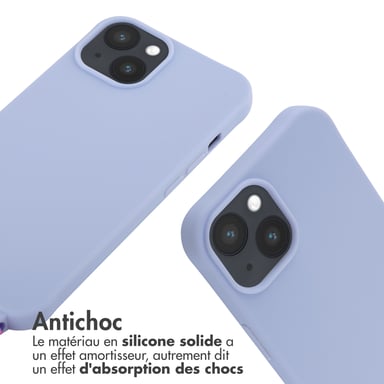 imoshion Coque en silicone avec cordon pour Apple iPhone 14 - Violet