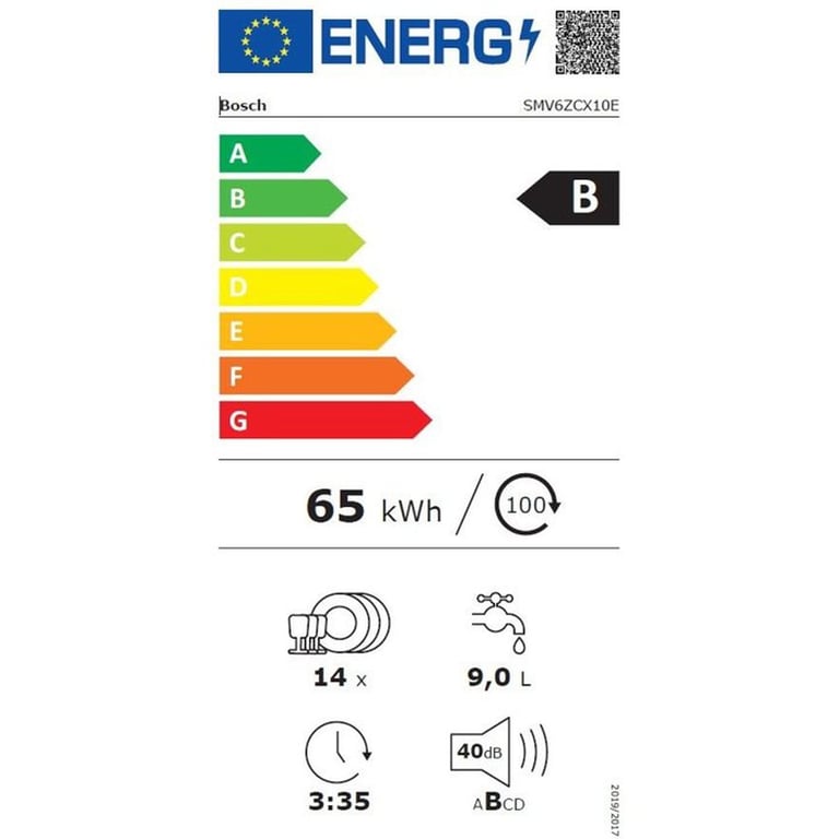 Lave-Vaisselle BOSCH SMV6ZCX10E – 14 Couverts, 40 dB, 6 Programmes - vue 5
