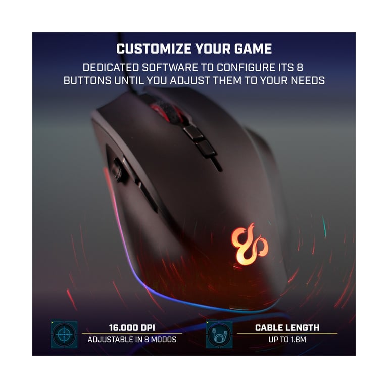 Souris Gaming Onlan SO-3 – 6400 DPI, Filaire, Rétroéclairage RGB - vue 2