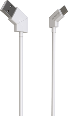 Câble USB-C/USB blanc Green_e avec embouts rotatifs 180¬? 3A