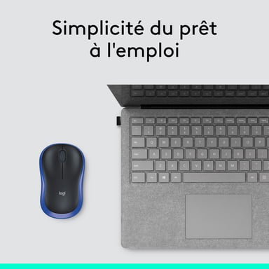 LOGITECH - ratón óptico inalámbrico - M185 Azul
