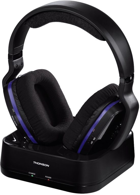Casque sans fil TV WHP3311BK, circum-aural, station charge, sys. PLL, 100m, nr