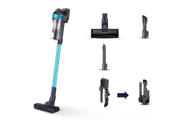 Samsung VS15A6031R1 Aspiradora escoba Batería Secar Sin bolsa 0,8 L 410 W Negro, Color menta