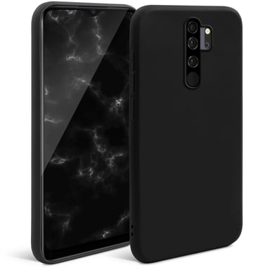 Moozy Minimalist Series Coque en silicone pour Xiaomi Redmi Note 8 Pro, noir - Finition mate fine et souple en TPU
