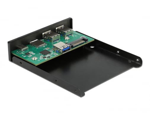 Pannello frontale DeLOCK 3.5? USB 5 Gbps, 1 USB Tipo-C + 2 USB Tipo-A + slot SD e Micro SD