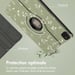 imoshion Coque tablette Design rotatif à 360° pour Apple iPad Pro 11 (2022 / 2021 / 2020 / 2018) - Green Flowers