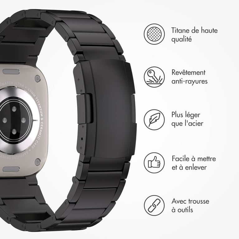 Bracelet Accezz pour Apple Watch 49mm Titane mat - vue 3