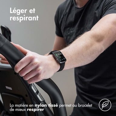 imoshion Bracelet en nylon élastique - Connexion universelle 18 mm - Noir